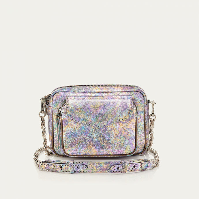 Claris Virot Sac Charly Python Métallisé essence
