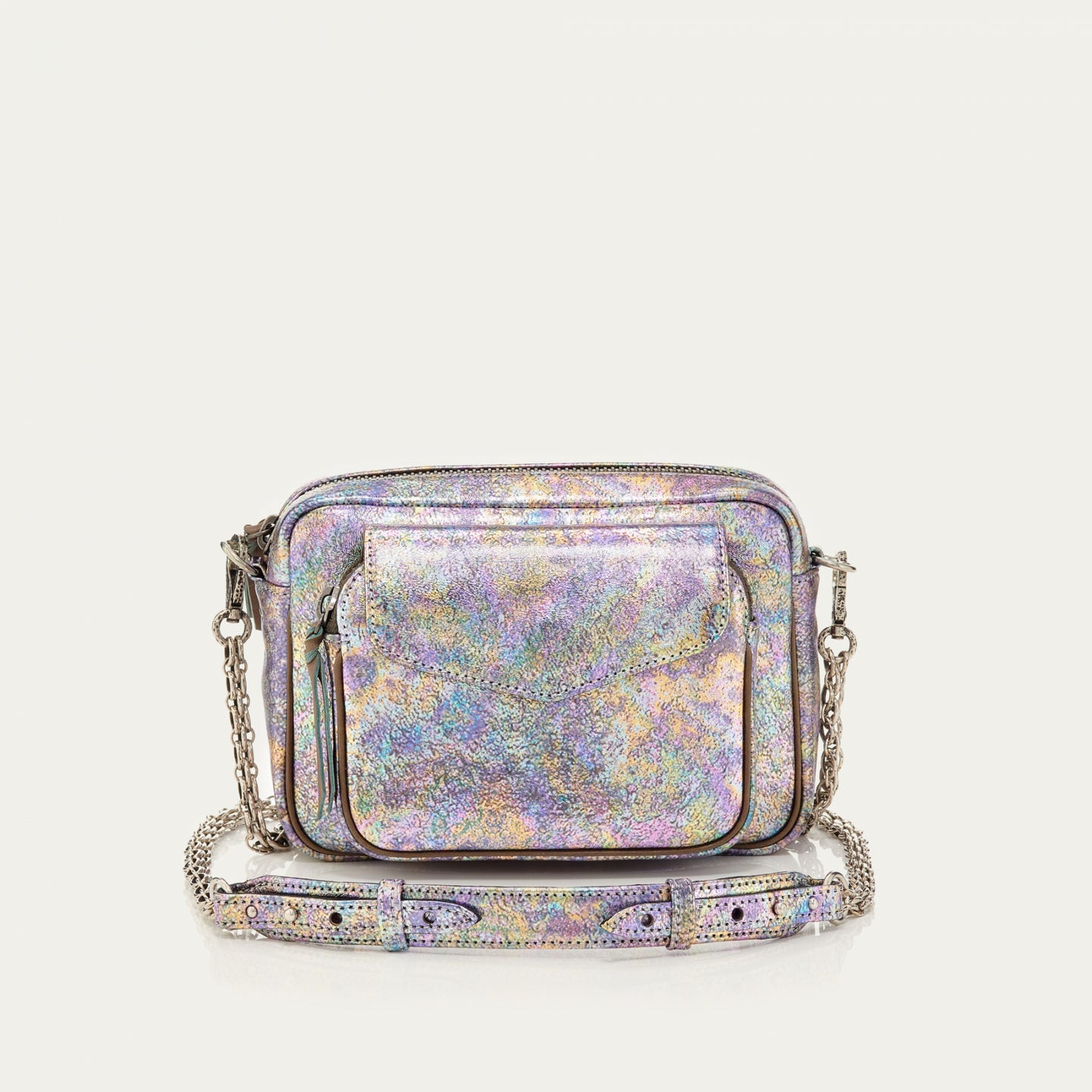 Claris Virot Sac Charly Python Métallisé essence