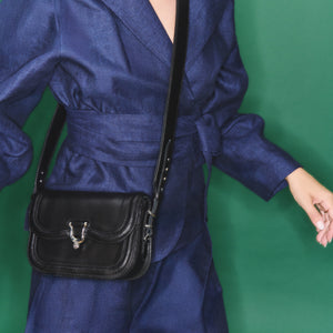 Claris Virot Sac Mini Manon en Cuir Nappa Noir