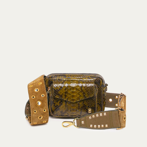 Claris Virot Sac Baby Charly Python Kaki