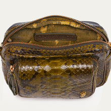 Charger l&#39;image dans la galerie, Claris Virot Sac Baby Charly Python Kaki