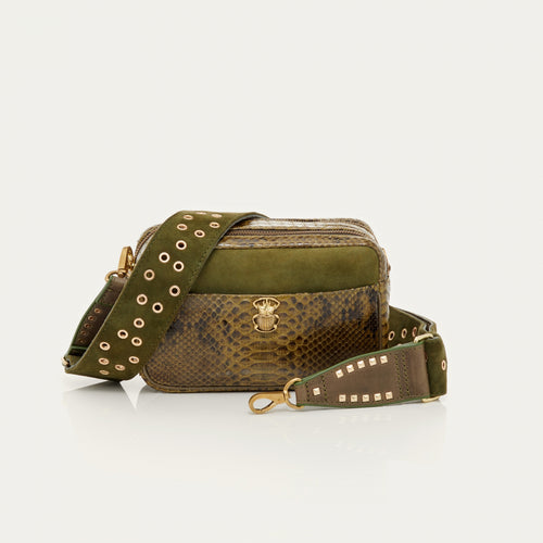 Claris Virot Sac Lily Python Dark Kaki