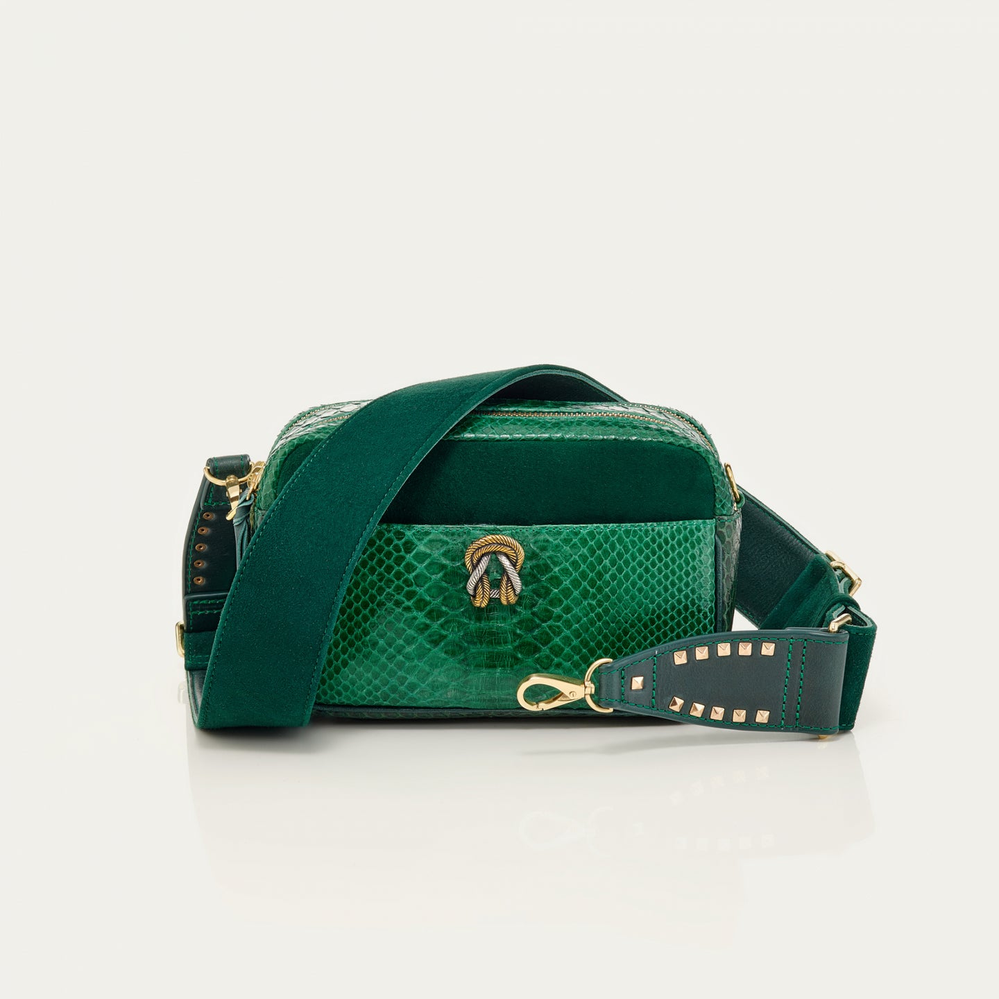 Claris Virot Sac Lily Python Vert pelouse