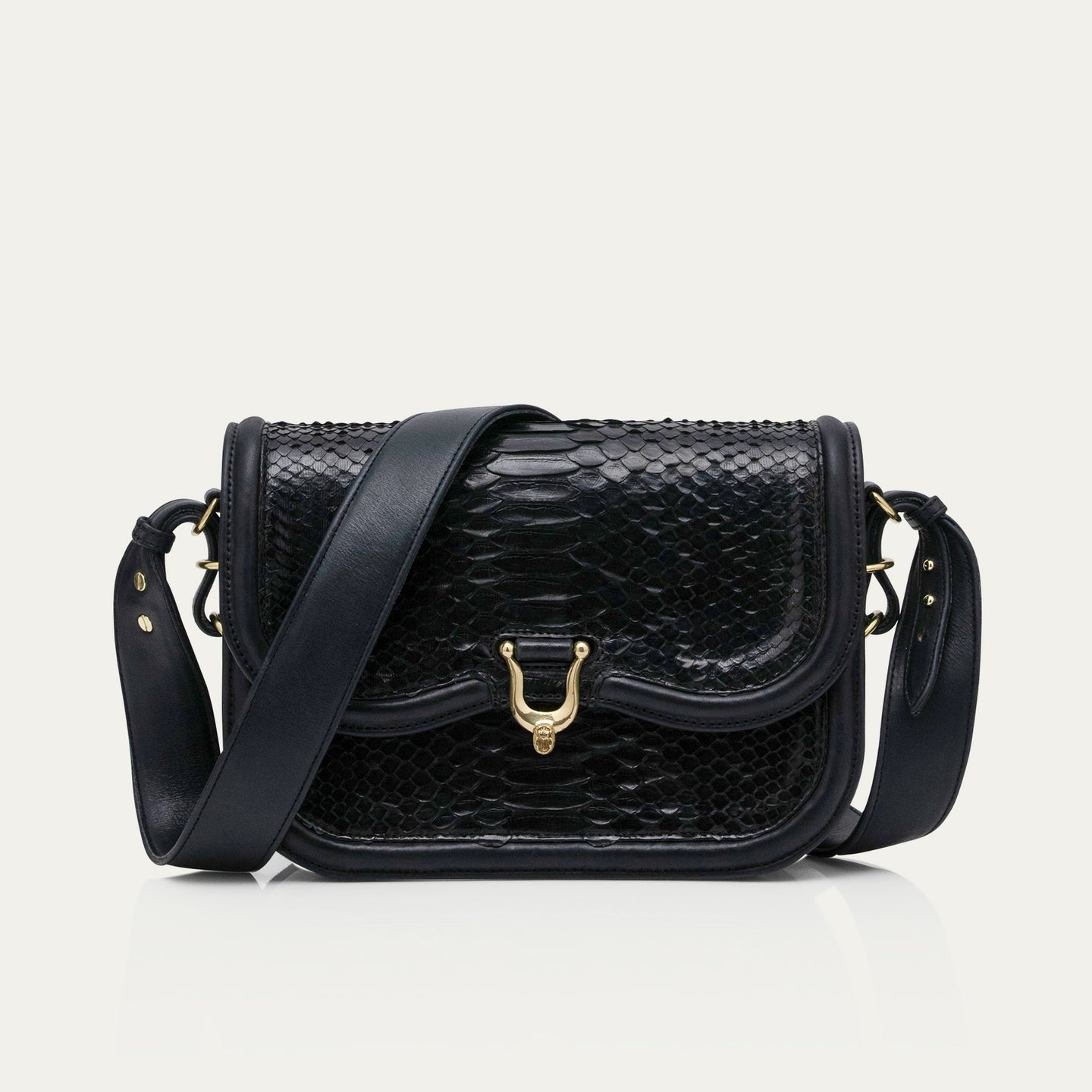 Claris Virot Sac Mini Manon Python Noir