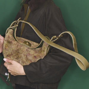 Claris Virot Sac Estelle Besace Veau Velours Papyrus