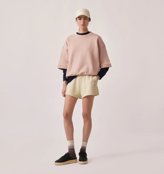 Autry Short Femme de Sport avec Logo Cream