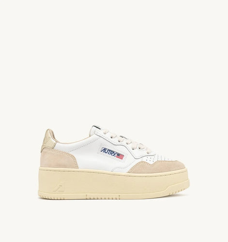 Autry Sneakers Plateform Leather Platinum WB16