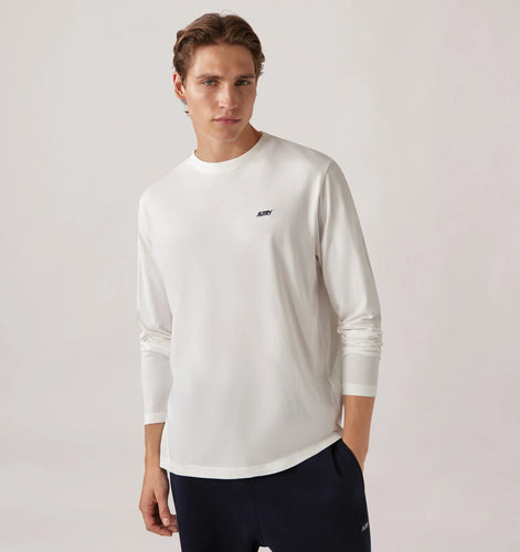 AUTRY T-shirt Manches Longues Logo Broderie White