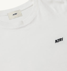 AUTRY T-shirt Manches Longues Logo Broderie White