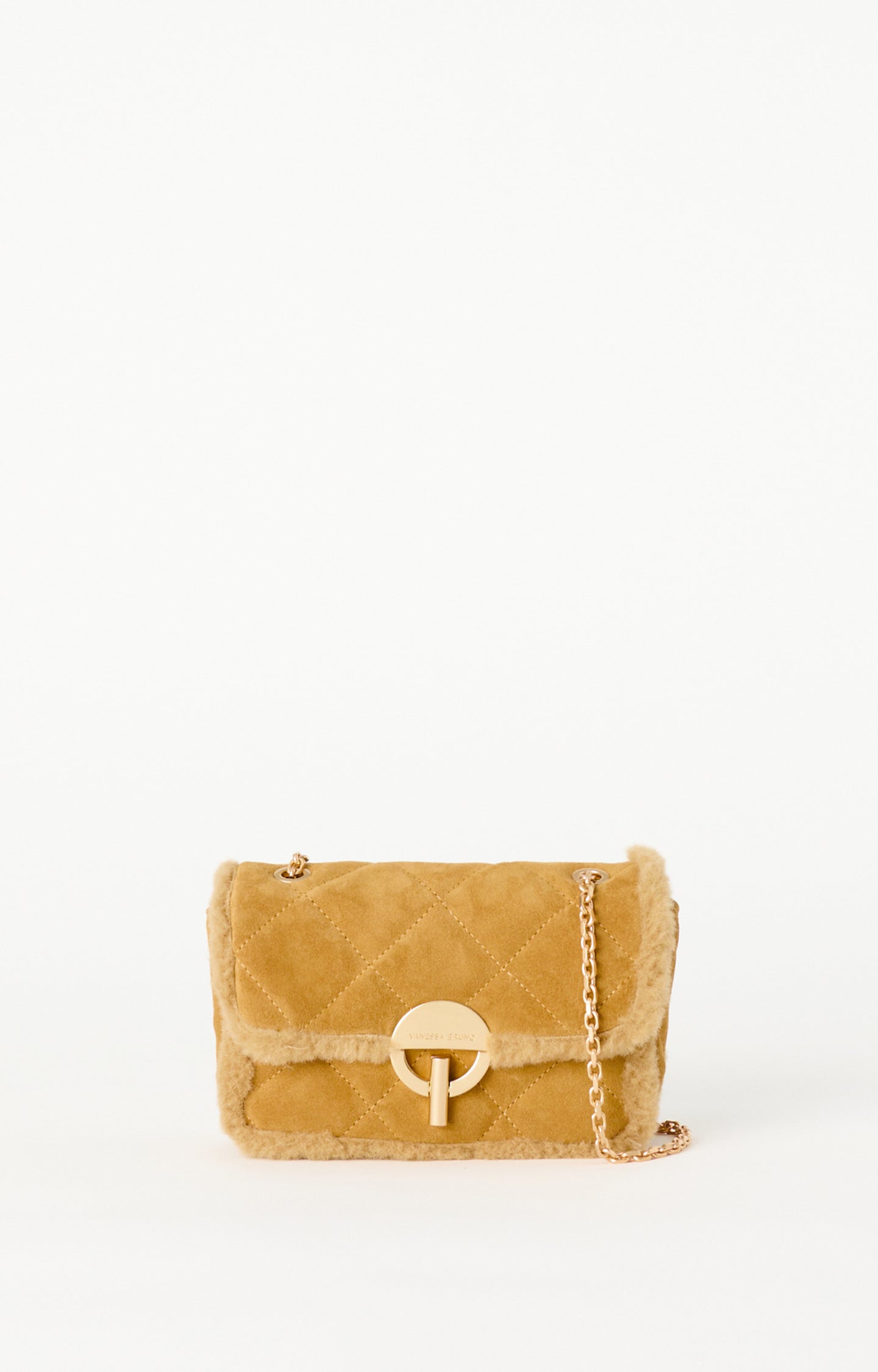 Vanessa bruno Sac Moon Moyen en Suede Caramel