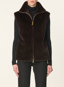 Vanessa bruno Blouson Furo sans Manches Brun