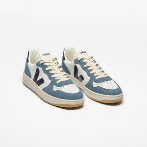 VEJA V-10 Leather White Black California