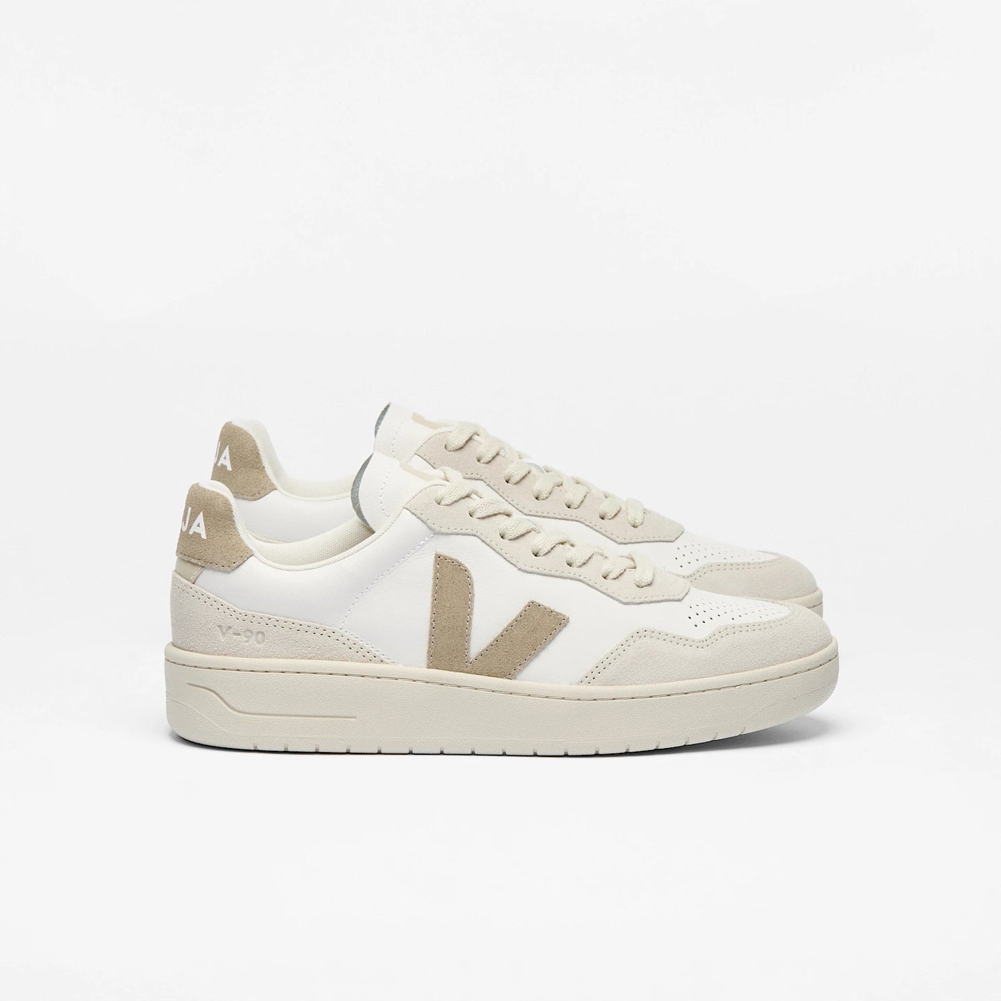 VEJA V-90 Leather White Taupe