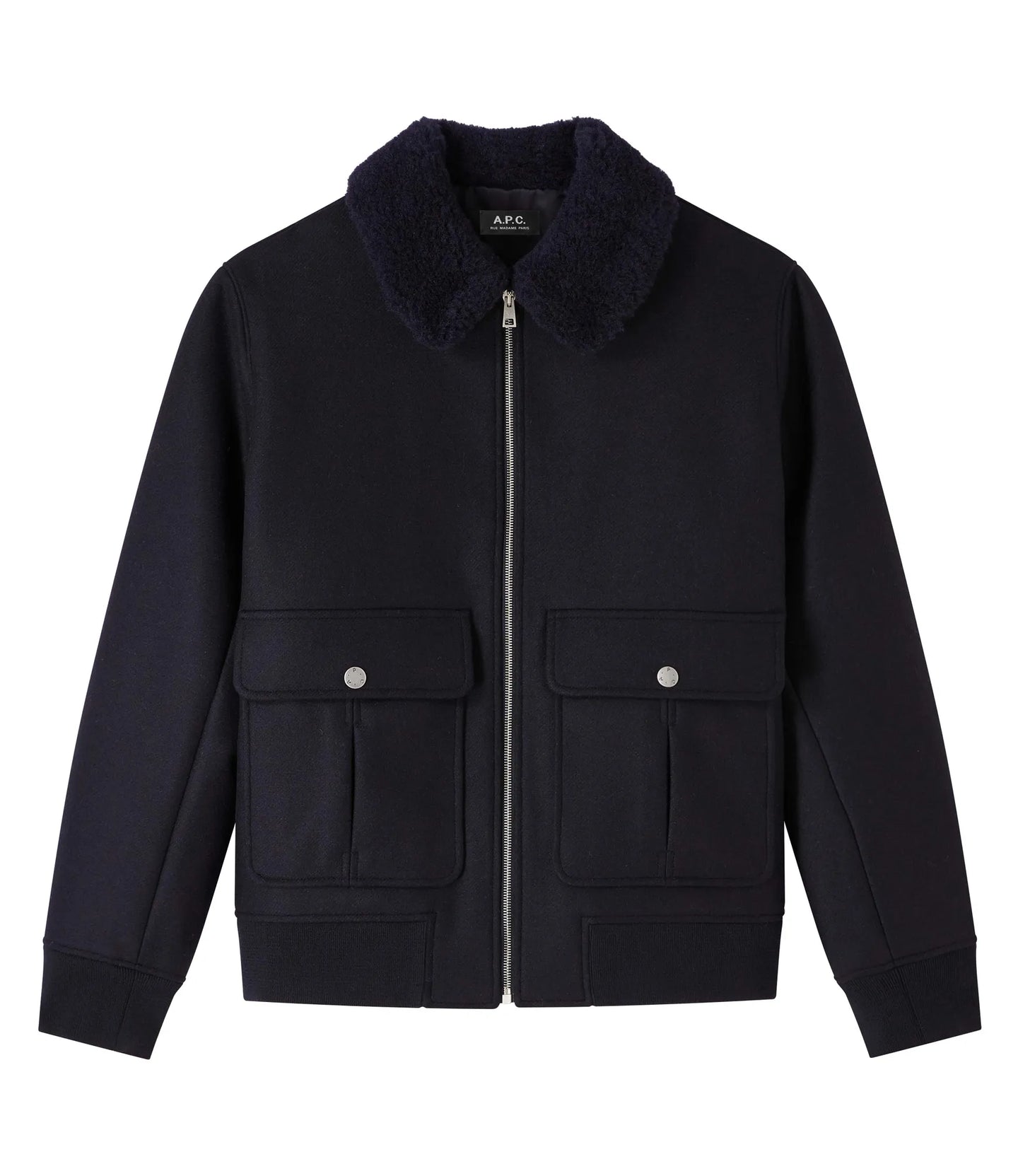 A.P.C. Blouson New Ben en Laine Dark navy