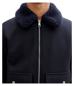 A.P.C. Blouson New Ben en Laine Dark navy
