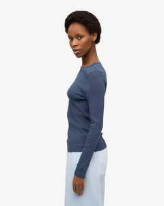 Colorful Standard T-shirt Manches Longues Organic Rib Petrol blue