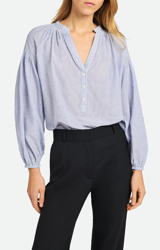 Vanessa bruno Blouse Nipoa en Coton Blanc bleu