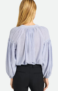 Vanessa bruno Blouse Nipoa en Coton Blanc bleu