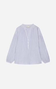 Vanessa bruno Blouse Nipoa en Coton Blanc bleu