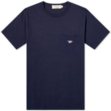 Charger l&#39;image dans la galerie, Maison Kitsuné T-shirt Tricolor Fox Patch Pocket Navy