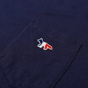 Maison Kitsuné T-shirt Tricolor Fox Patch Pocket Navy