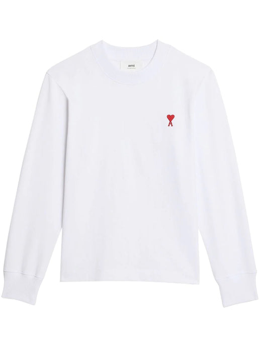 AMI T-shirt Manches Longues Ami de Coeur Blanc