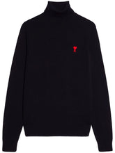Charger l&#39;image dans la galerie, AMI Pull Col roulé Ami de Coeur en Laine Noir