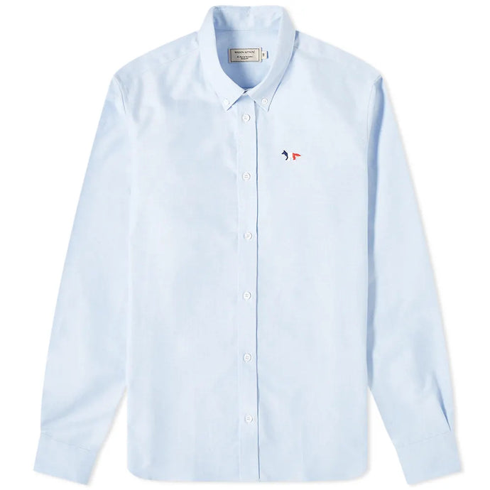 Maison Kitsuné Chemise Oxford Fox Tricolor Light blue