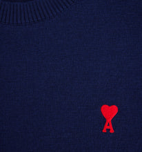 Charger l&#39;image dans la galerie, AMI Pull Ami de Coeur en Laine Bleu nautique