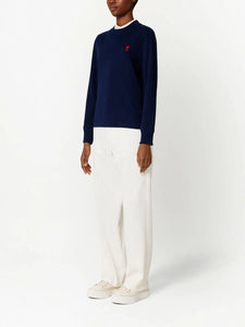AMI T-shirt Manches Longues Ami de Coeur Bleu nuit