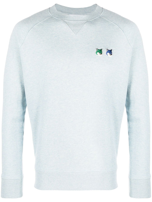 Maison Kitsuné Sweatshirt Double Monochrome Fox head Blue haze