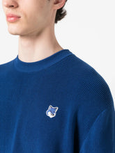 Charger l&#39;image dans la galerie, Maison Kitsuné Pull Fox Head Patch Relaxed Deep Blue