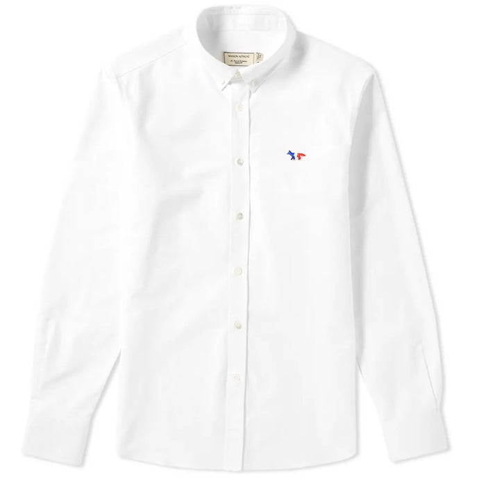 Maison Kitsuné Chemise Oxford Fox Tricolor White