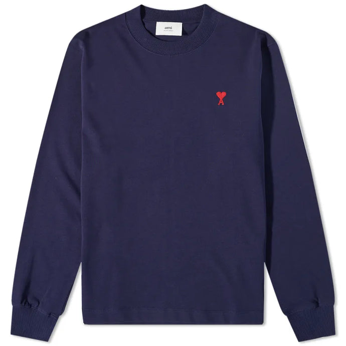 AMI T-shirt Manches Longues Ami de Coeur Bleu nuit