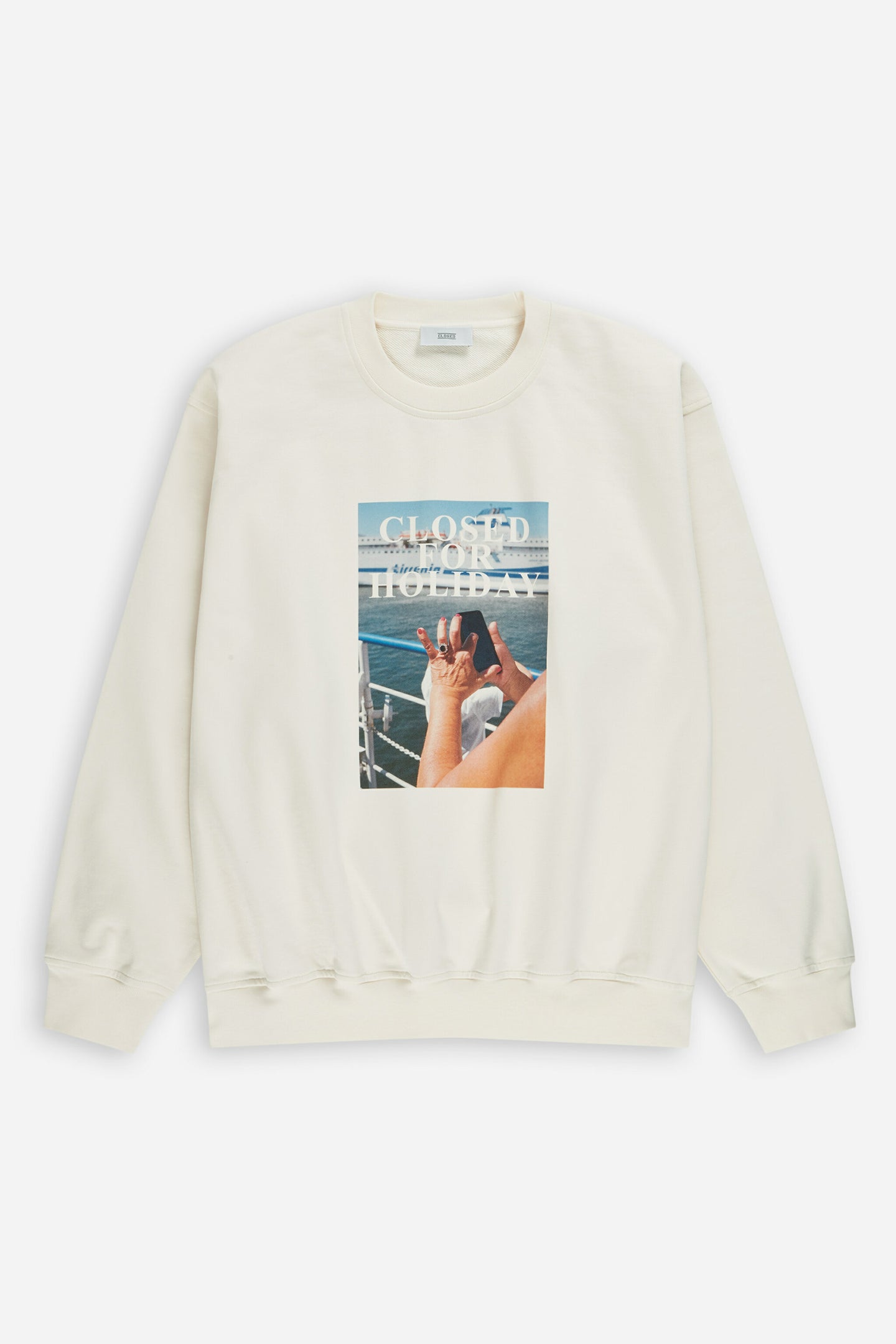 Closed Sweatshirt imprimé en coton organique Ivory