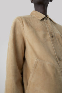 Closed Veste en Cuir velours Beige
