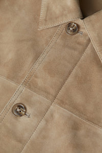 Closed Veste en Cuir velours Beige