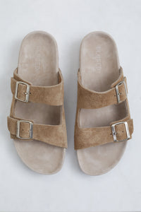 Closed Mule en Cuir Velours Flint grey