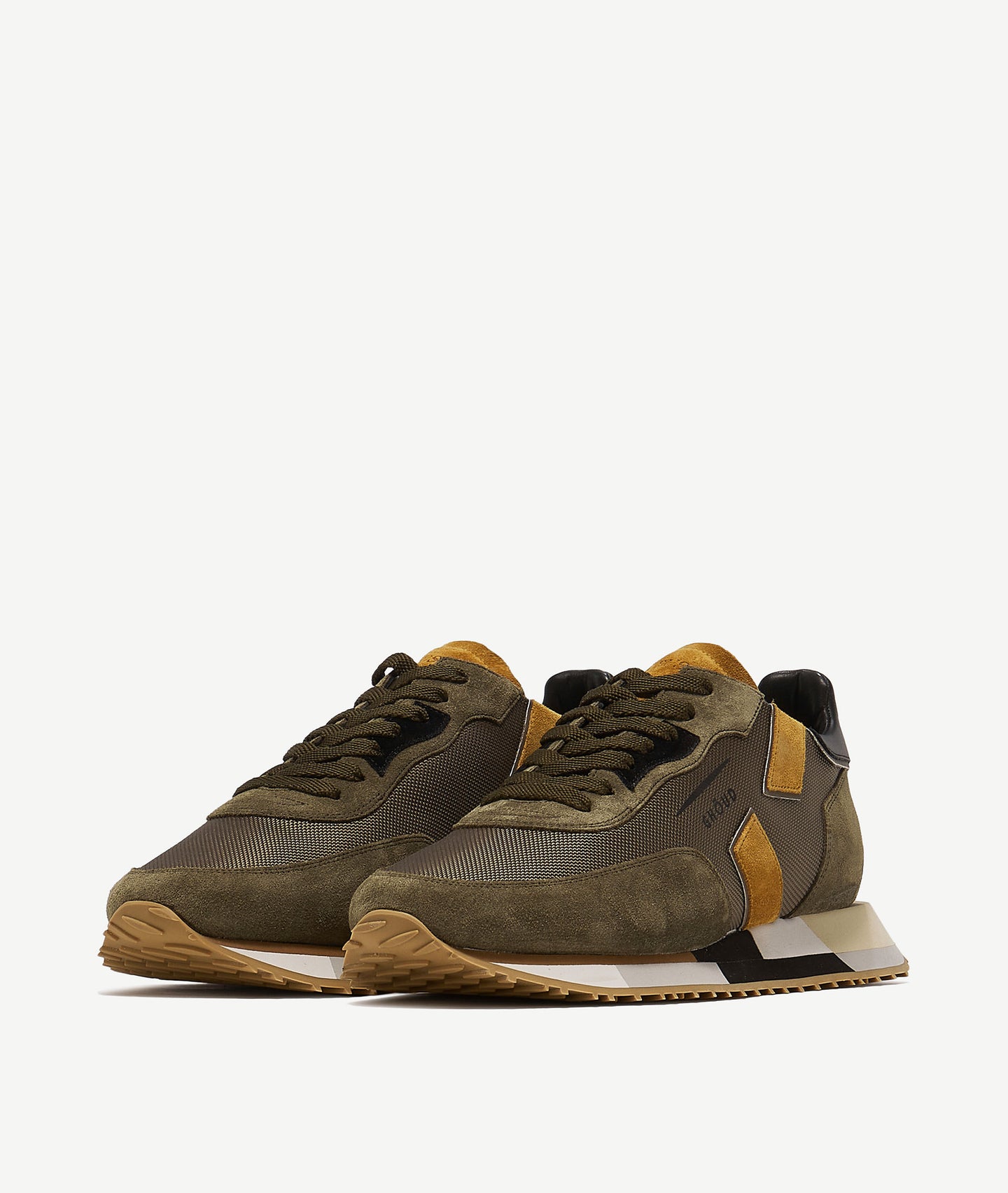 Ghoud Venice Baskets Rush Mesh Leather Suede Khaki