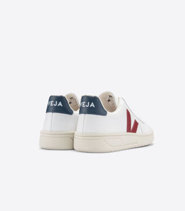 VEJA V-12 Leather White Marsala Nautico