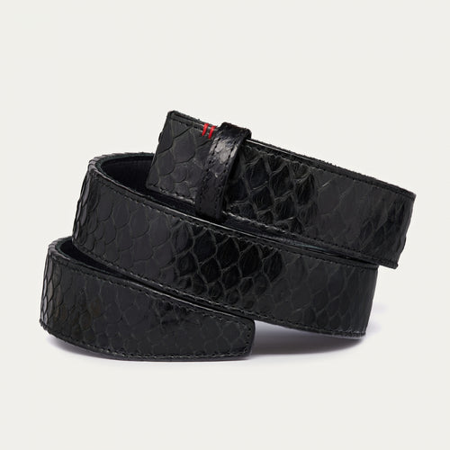 Claris Virot Ceinture Sans Boucle Python Noir
