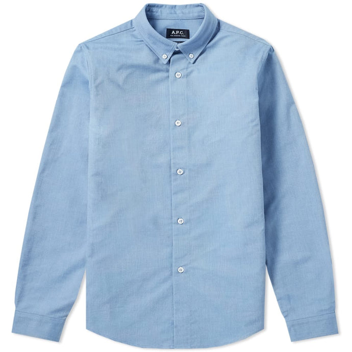 A.P.C. Chemise New Button Down Oxford Bleu clair