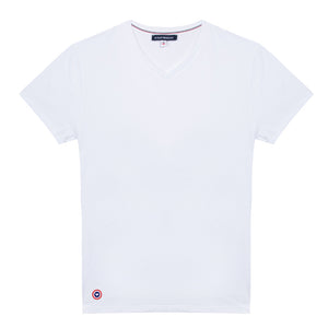 Le Slip Français T-shirt Le Julien Col V Blanc
