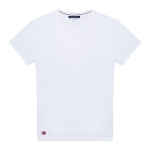 Le Slip Français T-shirt Le Julien Col V Blanc
