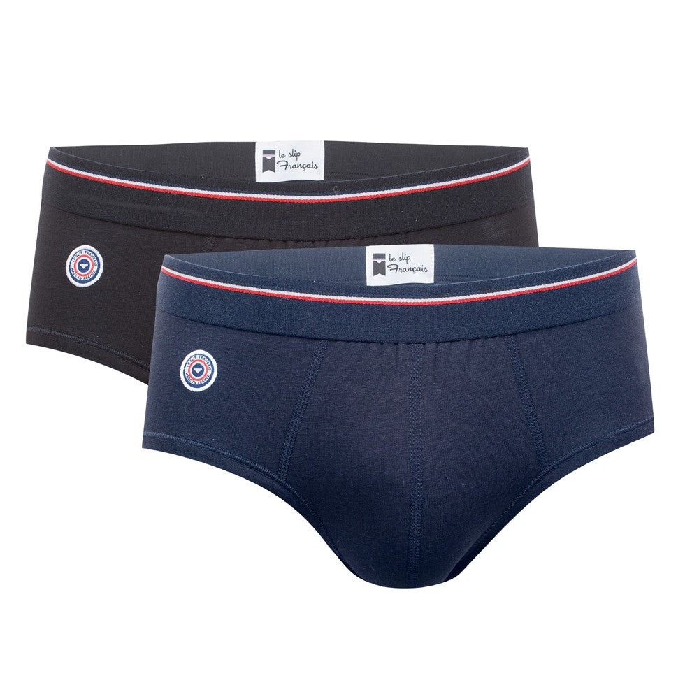Le Slip Français Le Lionel duo Noir et bleu