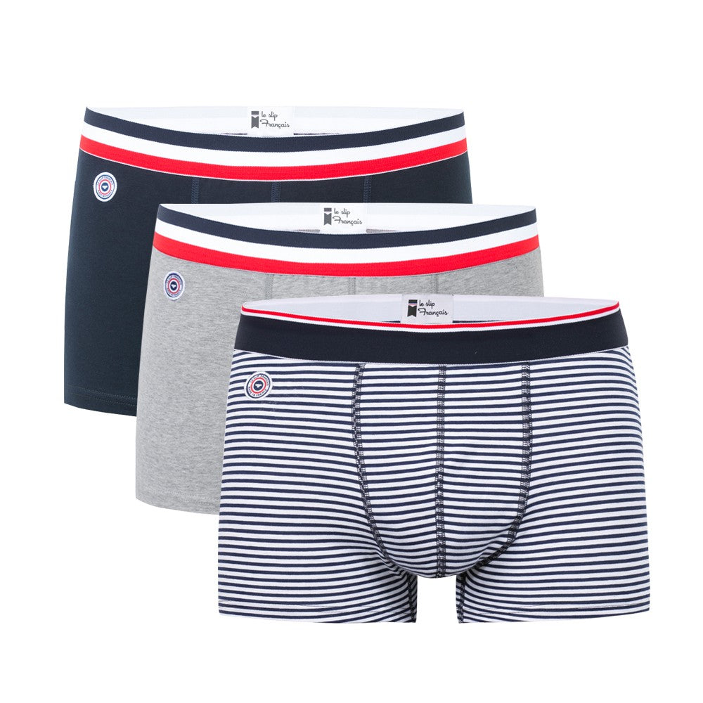 Le Slip Français Coffret Boxers Le Marius Trio Foncé