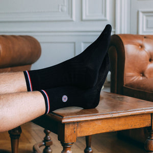 Le Slip Français Chaussettes Les Nessy Fil d'Ecosse Noir