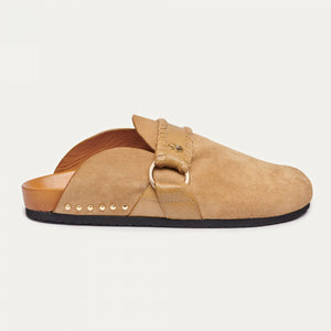 Claris Virot Mules Georgette en Cuir Sable