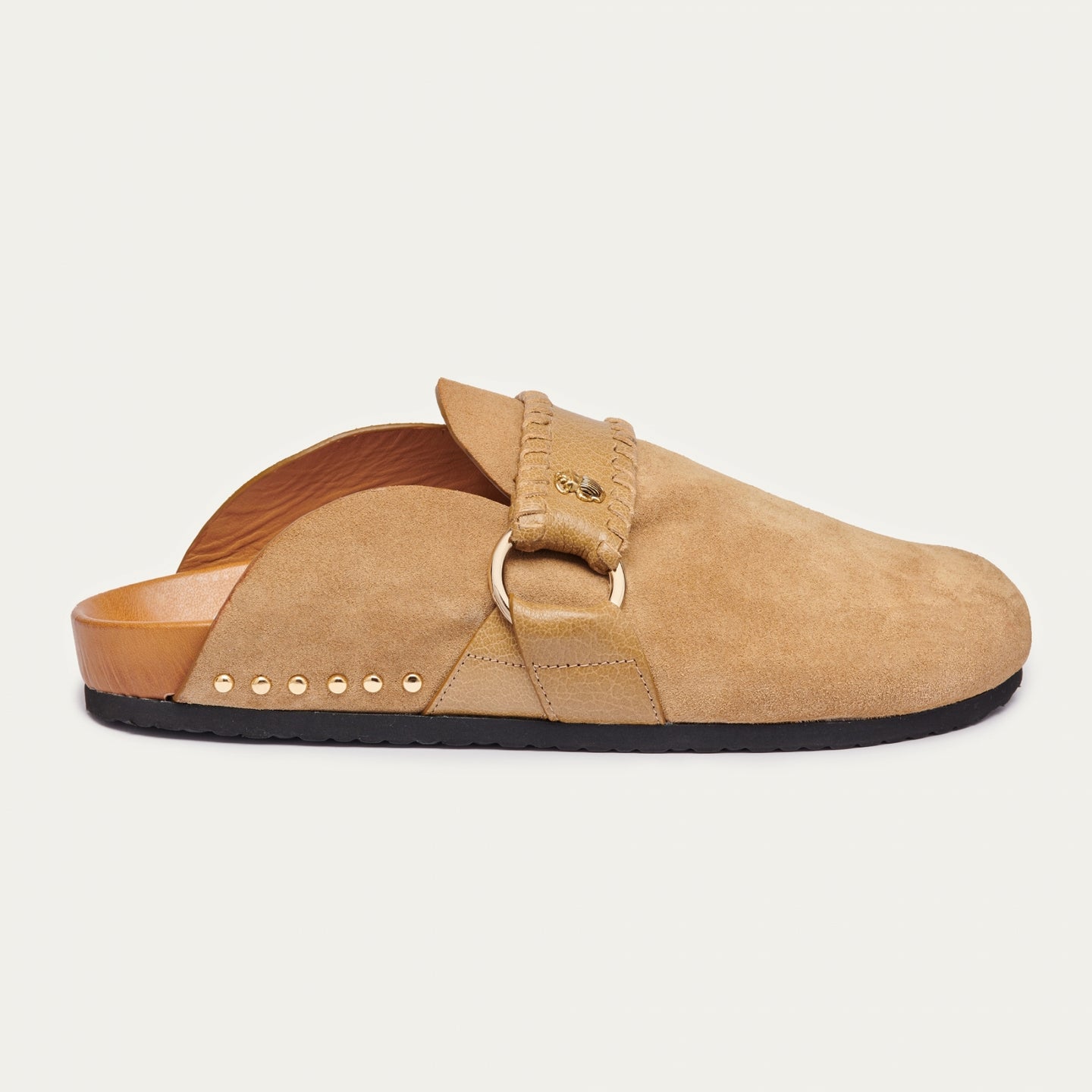 Claris Virot Mules Georgette en Cuir Sable