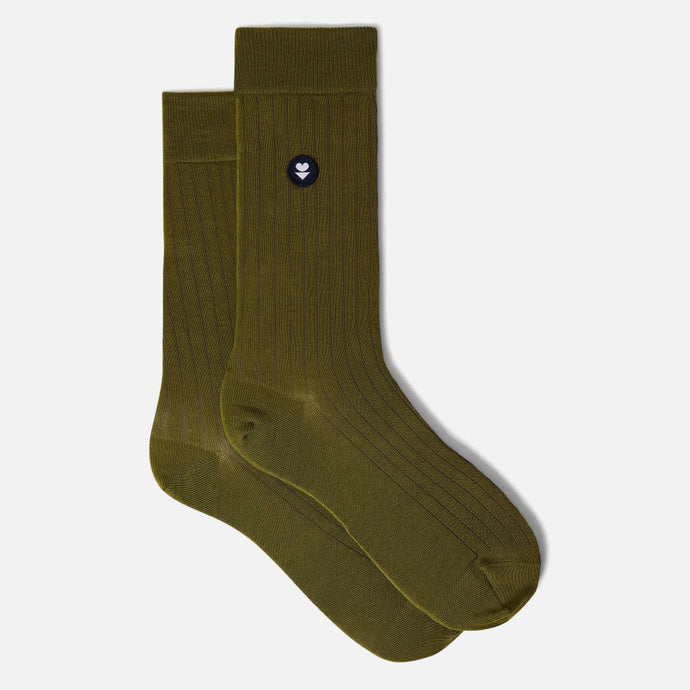 Le Slip Français Chaussettes Les Nessy Fil d'Ecosse Vert olive